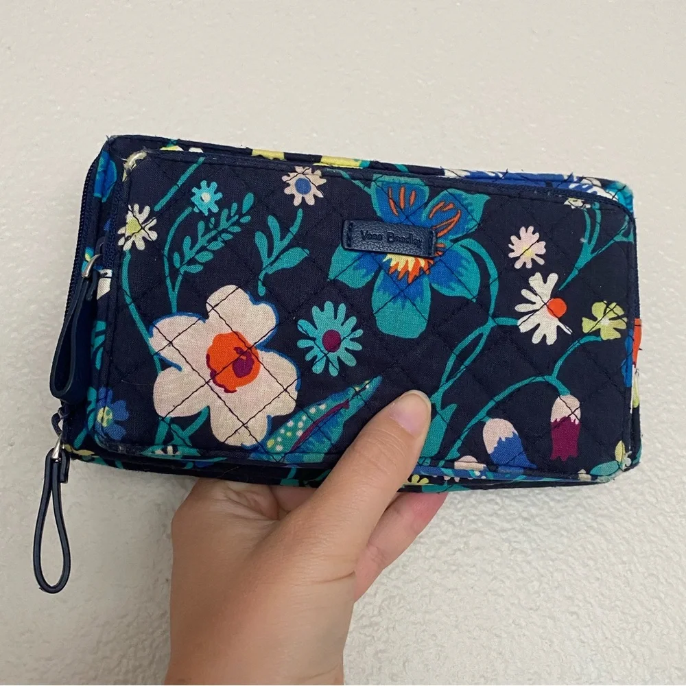 Vera Bradley Floral Quilted Navy Wallet